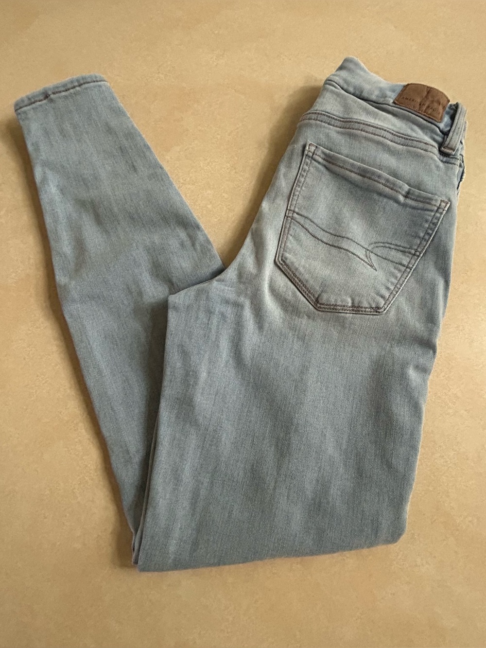 American Eagle Curvy High Rise Jegging Jeans 2 Front Seam Split Hem 80s